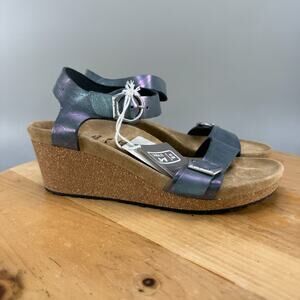 Papillio by Birkenstock Soley Womens Size 11 Wedge Sandals Metallic Silver NWT